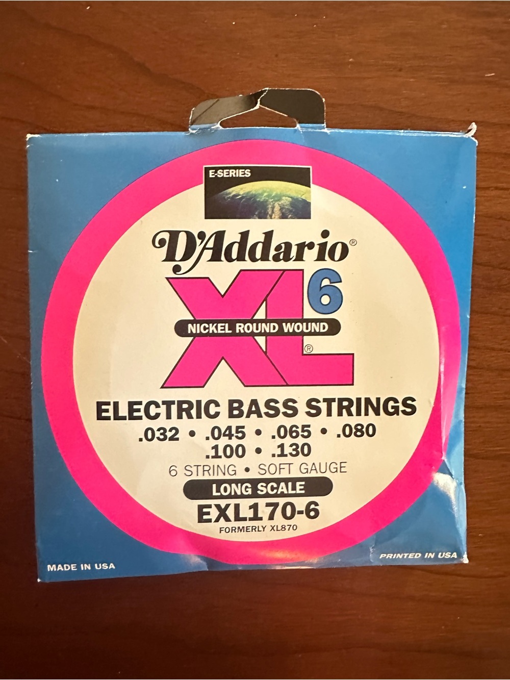 D’Addario EXL170-6 XL 6 String Bass Strings 32-130 Sealed NOS